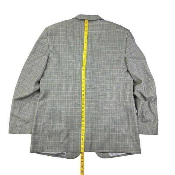 Lardini Men's Wool Gray Plaid Blazer Super 120's Sport Coat US 46L Italy - Picture 4 of 16